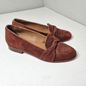 Pied De Biche Lilly Suede Loafers Burnt Red Brick Women's 36 6